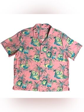 Nickelodeon SpongeBob SquarePants men's allover print button-up shirt men’s 2XL